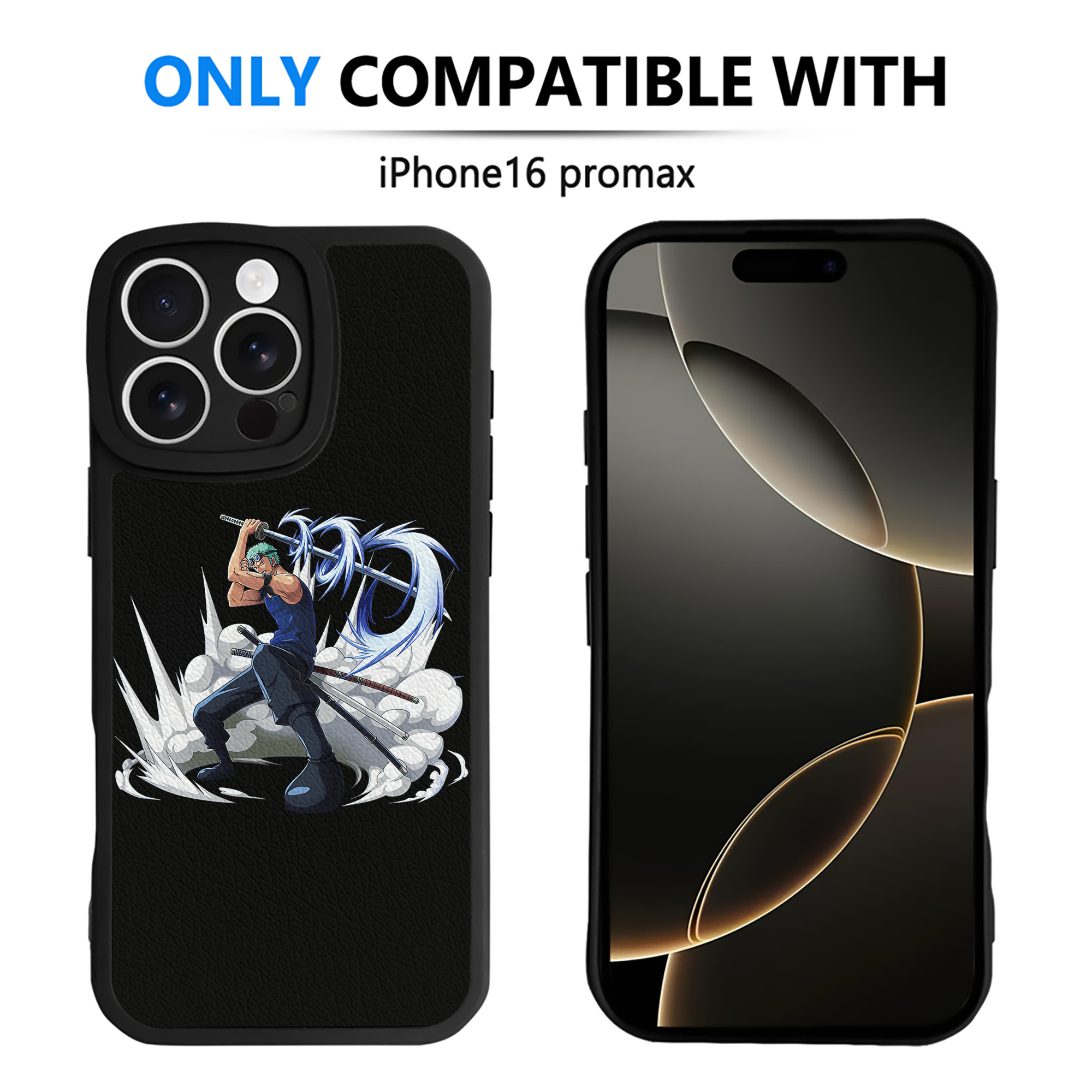 （画像用） ワンピース ロロノア・ゾロ ONE PIECE Roronoa Zoro 【iPhone 16シリーズ対応】シリコンスマホケース（レザー調） 材質：シリコン